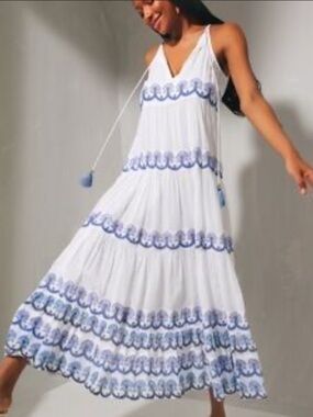 Oliphant Tiered Tassel Dress Sz M